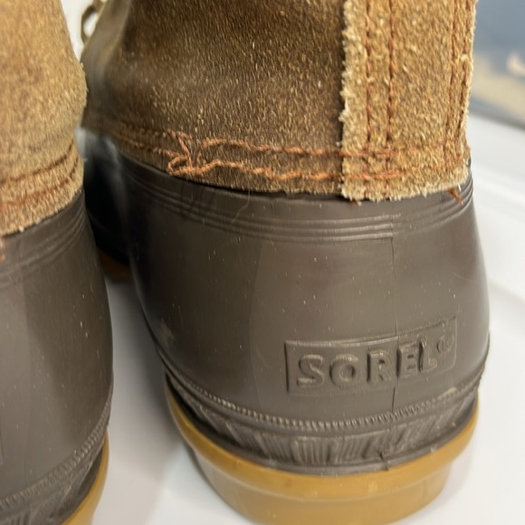 Sorel Ice Pack Boots Men 9 Winter Snow Duck Hunting Brown Leather Wool Liners - Picture 16 of 16